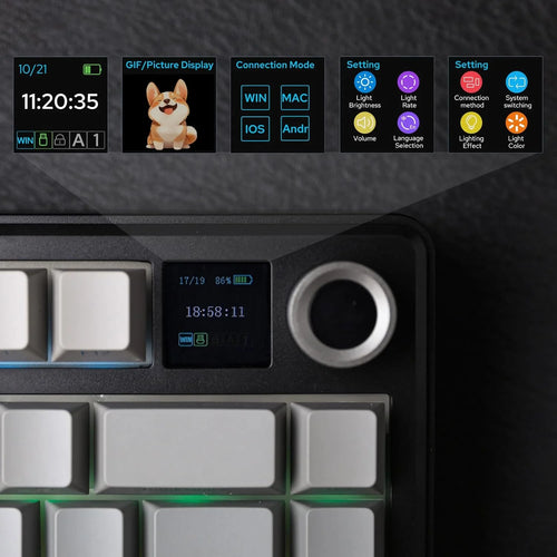 EPOMAKER x AULA F75 MAX - Teclado Mecánico Inalámbrico - RGB - QWERTY - Gaming