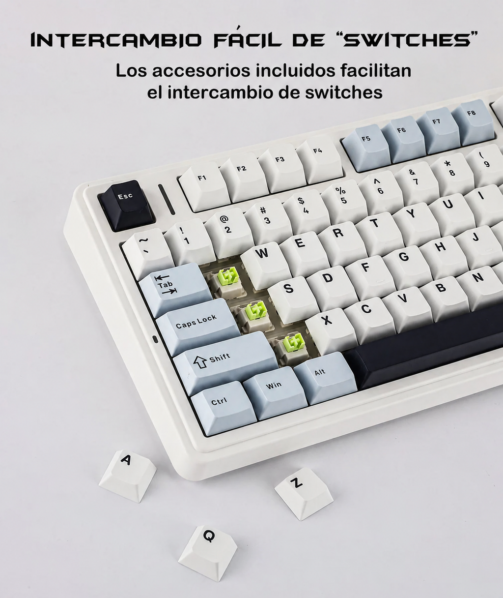 EPOMAKER x AULA F75 - Teclado Mecánico Inalámbrico - RGB - 75% - QWERTY - Gaming