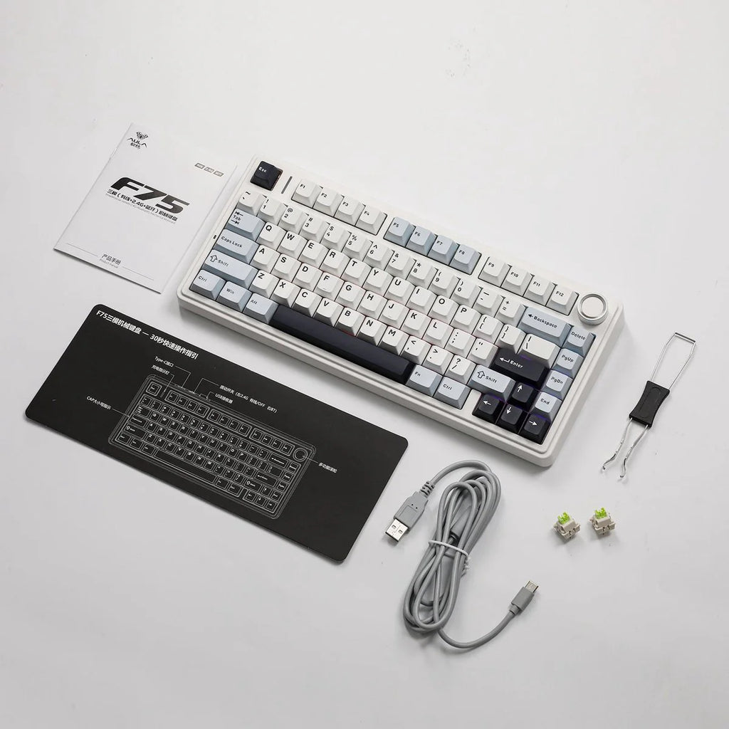 EPOMAKER x AULA F75 - Teclado Mecánico Inalámbrico - RGB - 75% - QWERTY - Gaming