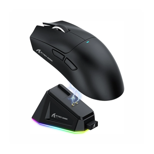 ATTACK SHARK X11 - Ratón Gaming RGB - Cargador Magnético - Peso 59g - Bluetooth