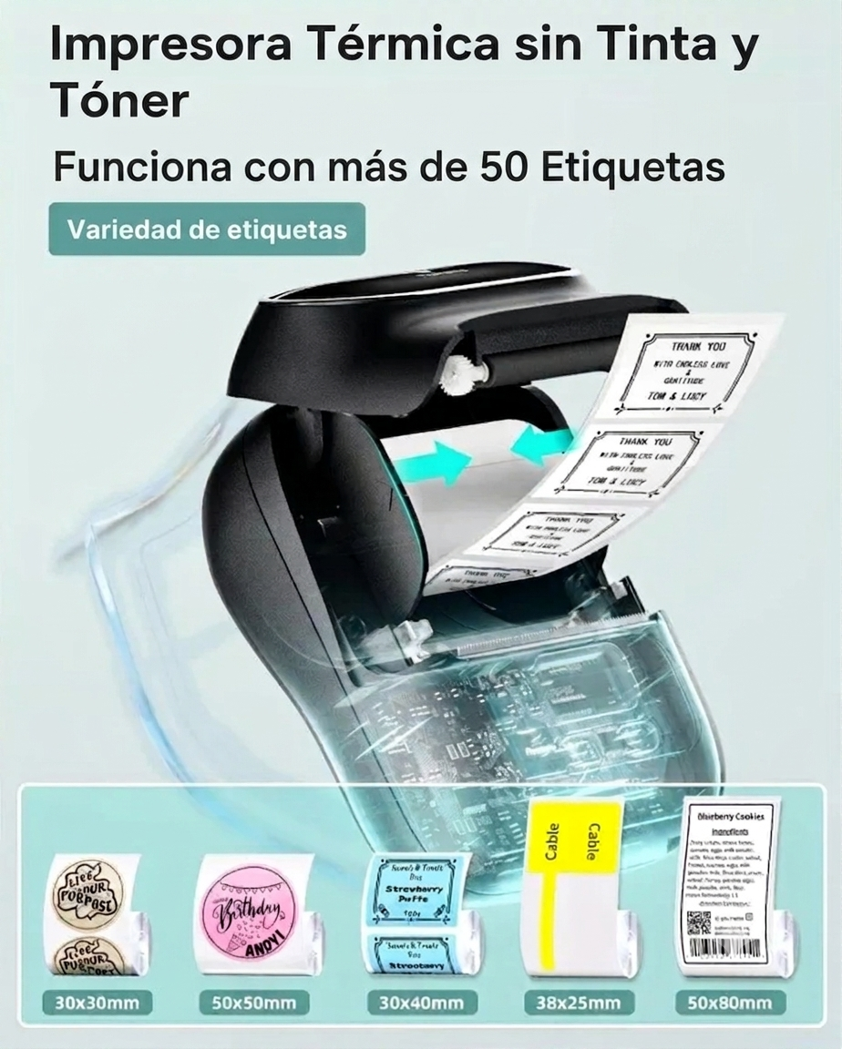 Phomemo M110 - Impresora térmica portátil - Bluetooth - Con app - Pegatinas