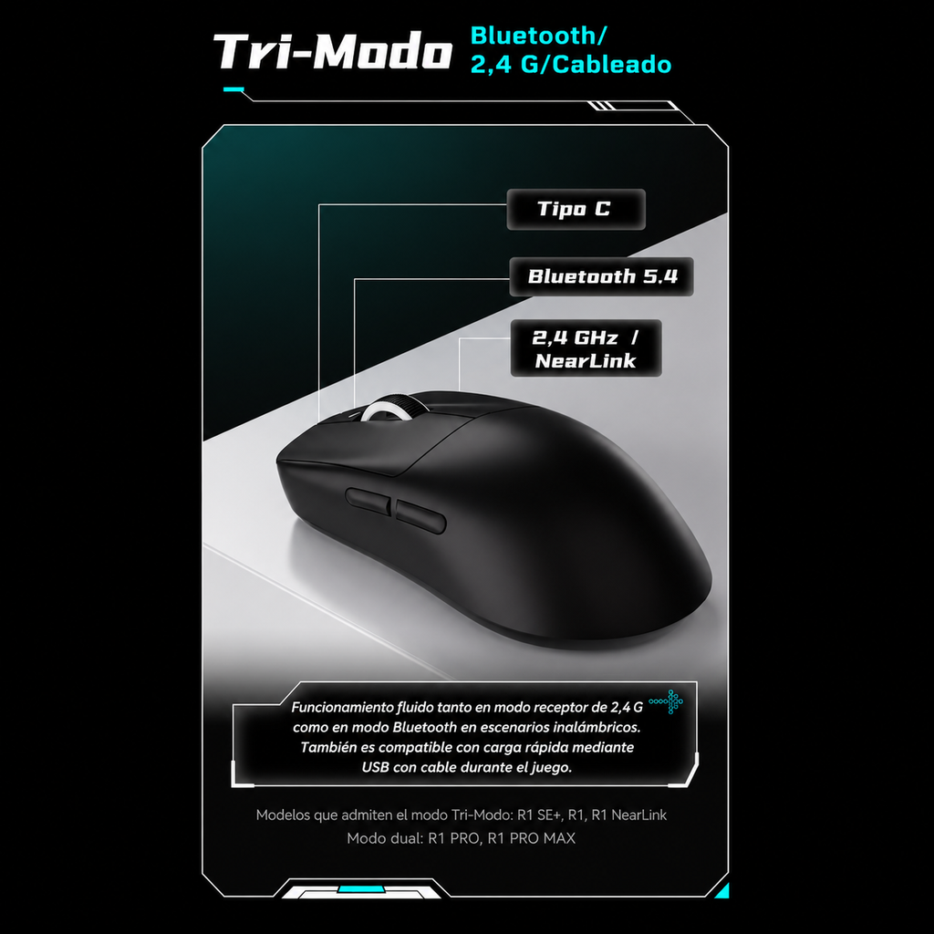VXE R1 SE+ - Ratón Gaming - Inalámbrico - 18000 DPI
