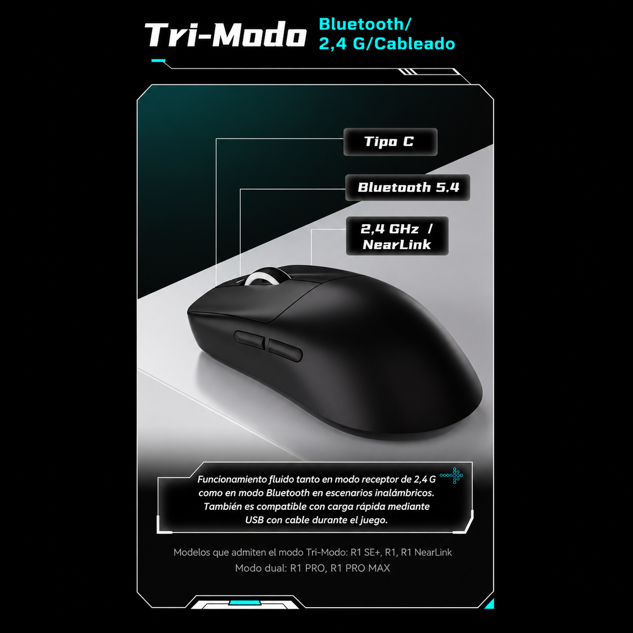VXE R1 SE+ - Ratón Gaming - Inalámbrico - 18000 DPI