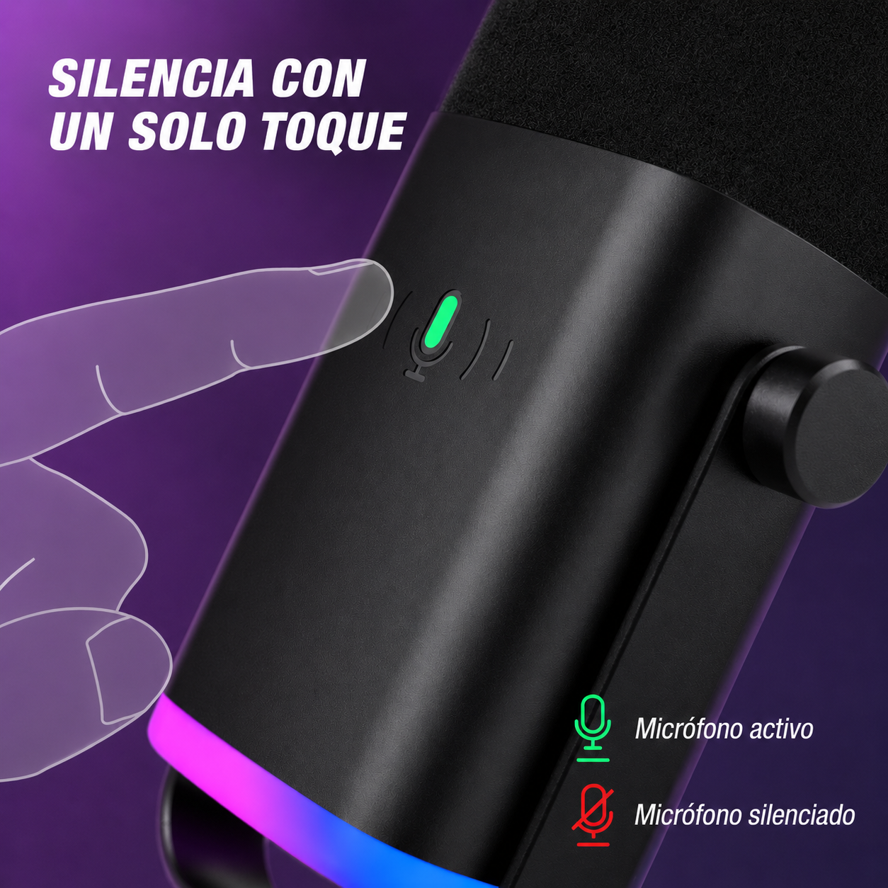 Fifine AM8 - Micrófono Estudio XLR/USB - RGB - PC/PS4/PS5 - USB - Streaming