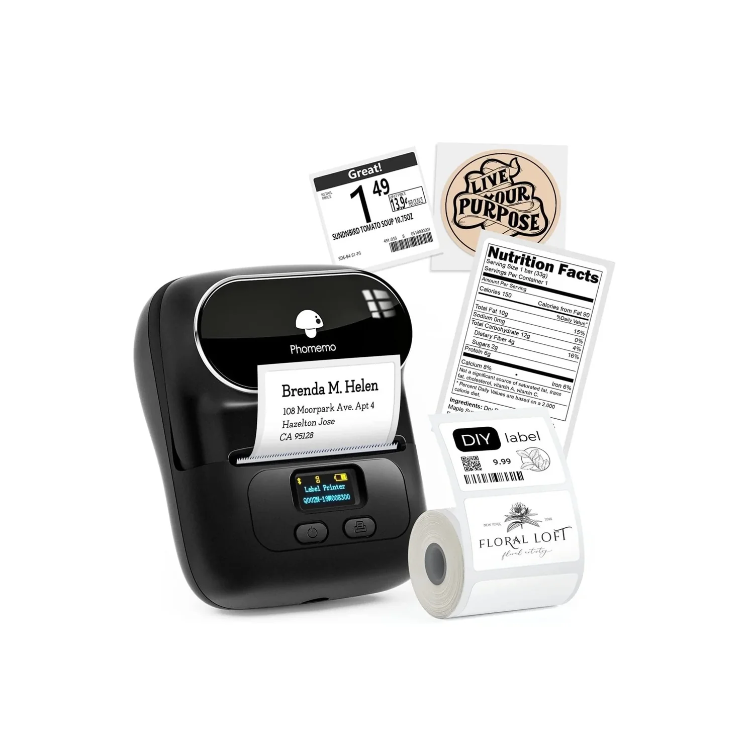 Phomemo M110 - Impresora térmica portátil - Bluetooth - Con app - Pegatinas