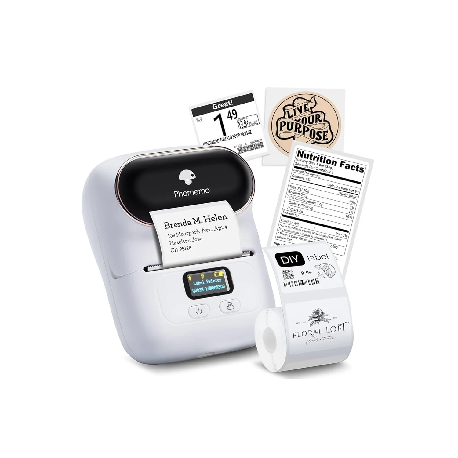 Phomemo M110 - Impresora térmica portátil - Bluetooth - Con app - Pegatinas